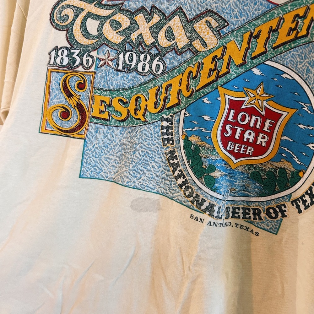 Vintage Texas Sesquicentennial Graphic Tee - Cream - Picture 2 of 3
